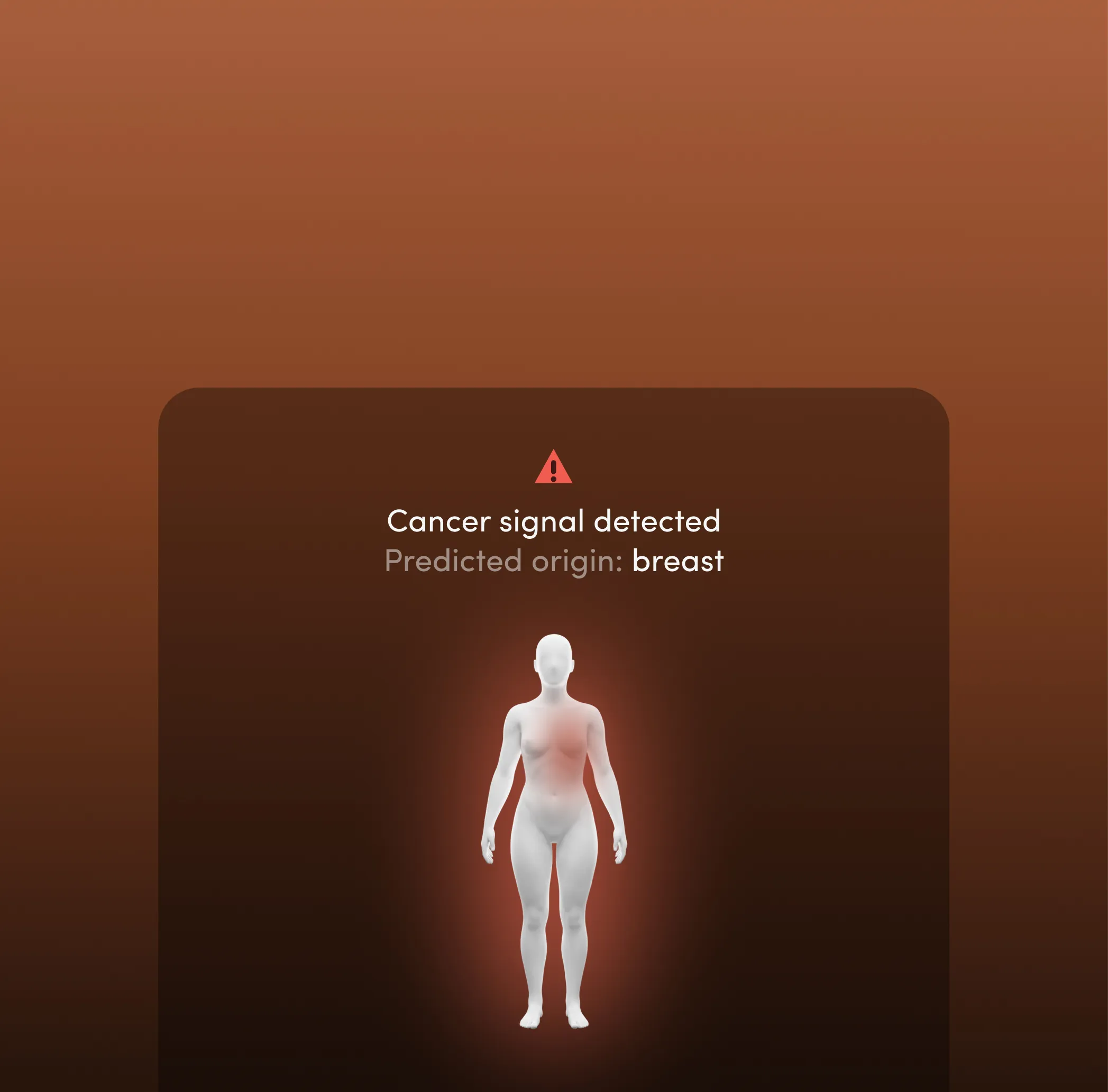 Cancer signal detected: a provider will contact you to discuss your results and next steps, with a predicted origin.