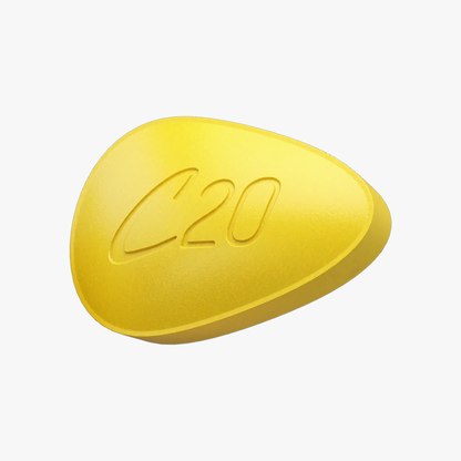 single yellow tadalafil tablet marked C20 for ED use in the Philippines
