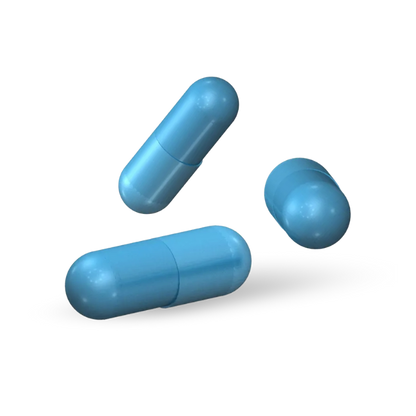 Three Orlistat capsules for weight loss and fat absorption reduction.