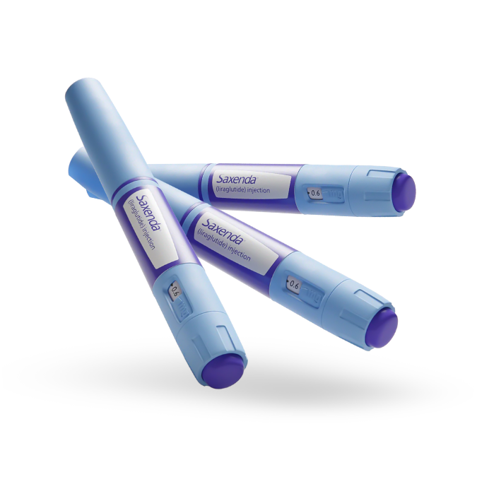 Three Saxenda® (Liraglutide) injection pens for weight loss treatment