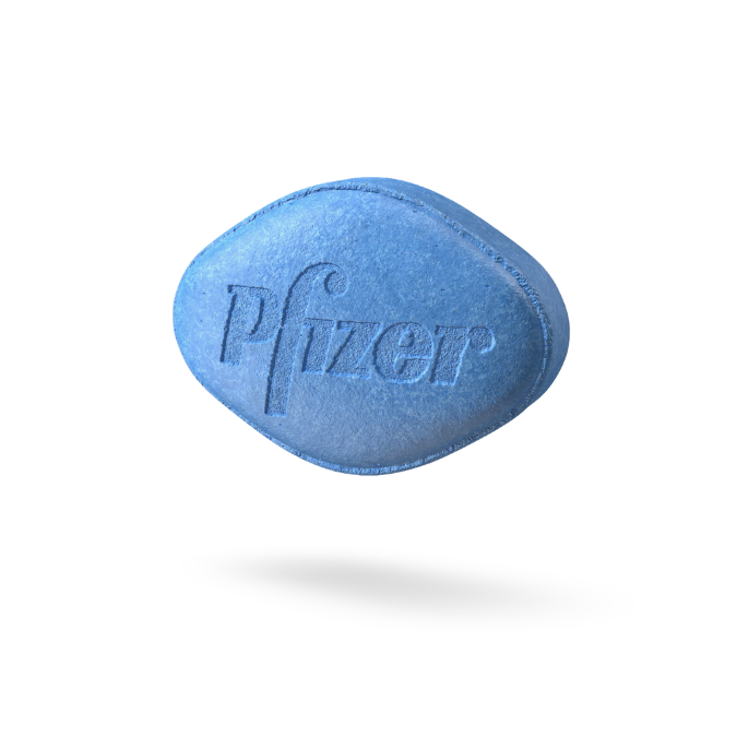 Single Pfizer Viagra® blue pill for erectile dysfunction (ED) treatment.